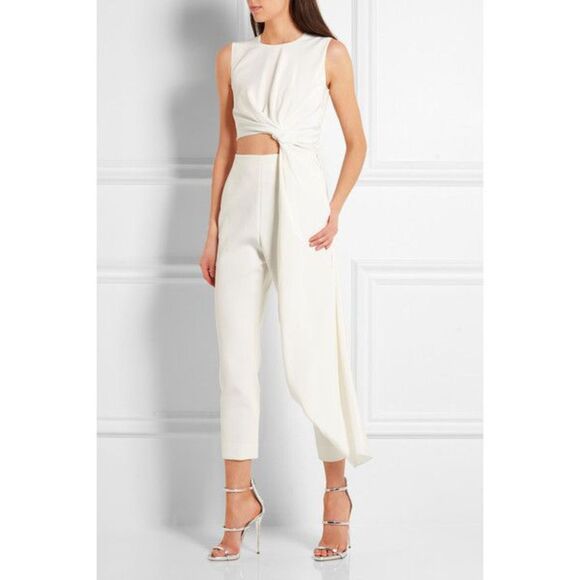 ROKSANDA Draped Cutout Sleeveless Jumpsuit White UK 12-US 8 - Picture 1 of 9